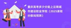 重庆高考多少分能上云南城市建设职业学院（2025录取分数线预测）