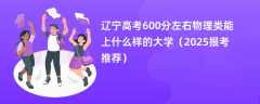 辽宁高考600分左右物理类能上什么样的大学（2025报考推荐）