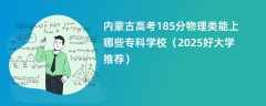 内蒙古高考185分物理类能上哪些专科学校（2025好大学推荐）