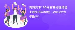 青海高考190分左右物理类能上哪些专科学校(2025好大学推荐)