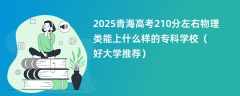 2025青海高考210分左右物理类能上什么样的专科学校（好大学推荐）