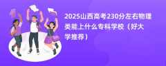 2025山西高考230分左右物理类能上什么专科学校（好大学推荐）