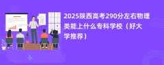 2025陕西高考290分左右物理类能上什么专科学校（好大学推荐）