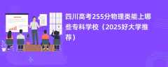 四川高考255分物理类能上哪些专科学校（2025好大学推荐）