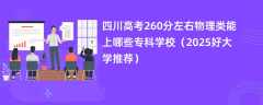 四川高考260分左右物理类能上哪些专科学校（2025好大学推荐）