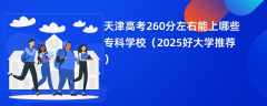 天津高考260分左右能上哪些专科学校（2025好大学推荐）