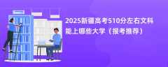2025新疆高考510分左右文科能上哪些大学（报考推荐）