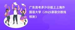 广东高考多少分能上上海外国语大学（2025录取分数线预测）