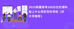 2025新疆高考260分左右理科能上什么样的专科学校（好大学推荐）