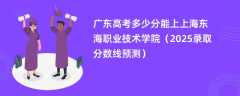 广东高考多少分能上上海东海职业技术学院（2025录取分数线预测）