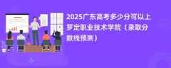 2025广东高考多少分可以上罗定职业技术学院（录取分数线预测）