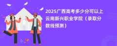 2025广西高考多少分可以上云南新兴职业学院（录取分数线预测）
