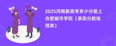 2025河南新高考多少分能上合肥城市学院（录取分数线预测）