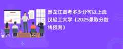 黑龙江高考多少分可以上武汉轻工大学（2025录取分数线预测）
