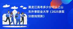 黑龙江高考多少分可以上山东外事职业大学（2025录取分数线预测）