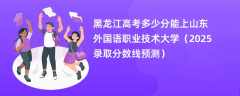黑龙江高考多少分能上山东外国语职业技术大学（2025录取分数线预测）