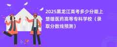 2025黑龙江高考多少分能上楚雄医药高等专科学校（录取分数线预测）