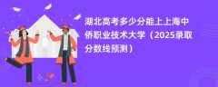 湖北高考多少分能上上海中侨职业技术大学（2025录取分数线预测）