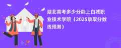 湖北高考多少分能上白城职业技术学院（2025录取分数线预测）