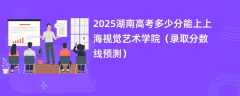 2025湖南高考多少分能上上海视觉艺术学院（录取分数线预测）