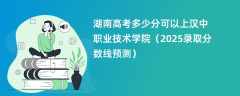 湖南高考多少分可以上汉中职业技术学院（2025录取分数线预测）