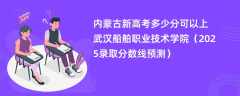 内蒙古新高考多少分可以上武汉船舶职业技术学院（2025录取分数线预测）