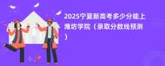 2025宁夏新高考多少分能上潍坊学院（录取分数线预测）