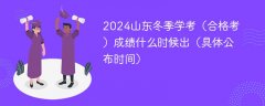 2024山东冬季学考(合格考)成绩什么时候出(具体公布时间)