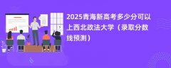 2025青海新高考多少分可以上西北政法大学(录取分数线预测)
