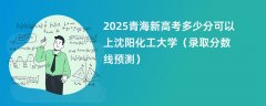 2025青海新高考多少分可以上沈阳化工大学(录取分数线预测)