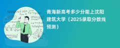 青海新高考多少分能上沈阳建筑大学(2025录取分数线预测)