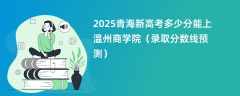 2025青海新高考多少分能上温州商学院（录取分数线预测）