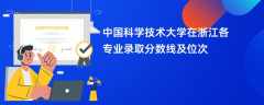 中国科学技术大学2024在浙江各专业录取分数线及位次