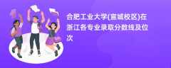 合肥工业大学(宣城校区)2024在浙江各专业录取分数线及位次