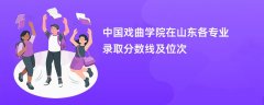 中国戏曲学院在山东2024各专业录取分数线及位次
