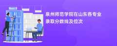 泉州师范学院在山东2024各专业录取分数线及位次