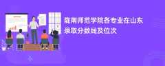 陇南师范学院各专业在山东录取分数线及位次2024