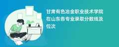甘肃有色冶金职业技术学院2024在山东各专业录取分数线及位次