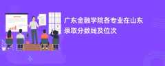 广东金融学院各专业在山东录取分数线及位次2024