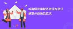 岭南师范学院各专业在浙江录取分数线及位次2024
