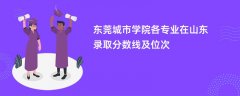 东莞城市学院各专业在山东录取分数线及位次2024