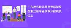 广东茂名幼儿师范专科学校在浙江2024各专业录取分数线及位次