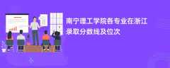 南宁理工学院各专业在浙江录取分数线及位次2024
