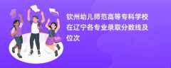 钦州幼儿师范高等专科学校在辽宁2024各专业录取分数线及位次