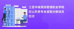 三亚中瑞酒店管理职业学院在山东2024各专业录取分数线及位次