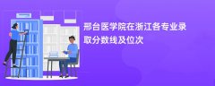 邢台医学院在浙江各专业录取分数线及位次2024