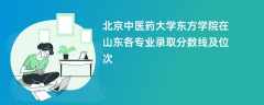 北京中医药大学东方学院在山东2024各专业录取分数线及位次