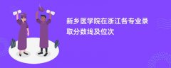 新乡医学院2024在浙江各专业录取分数线及位次