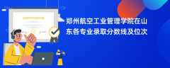 郑州航空工业管理学院2024在山东各专业录取分数线及位次