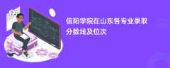 信阳学院2024在山东各专业录取分数线及位次